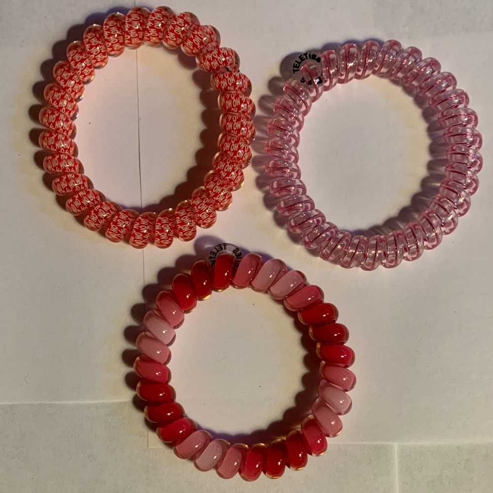 Trendy Pink Elastic Bracelet Trio